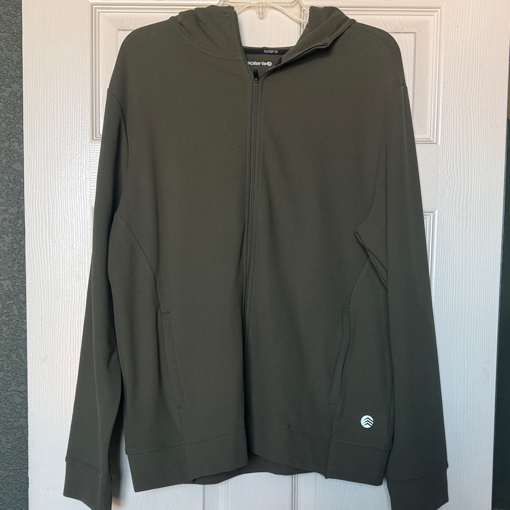 Solaris waffle front zip hoodie
